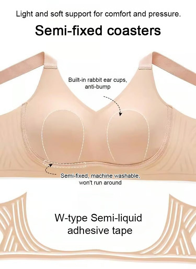 3 Pcs Wire-Free Non-Marking Skin-Friendly Push-Up Bra